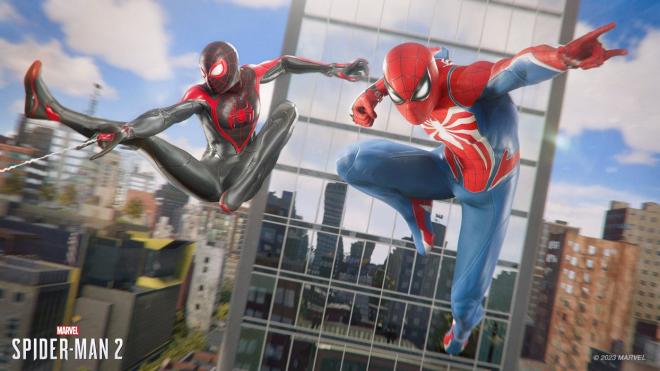 Marvel's Spider-Man 2 con Peter Parker y Miles Morales.