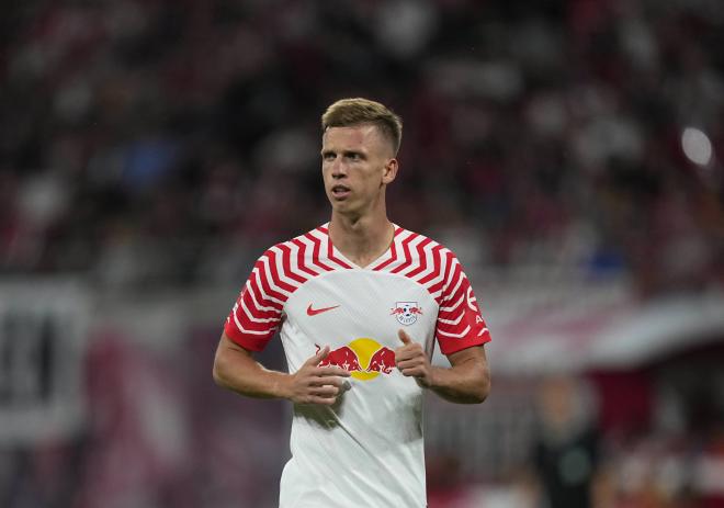 Dani Olmo, durante un partido del RB Leipzig (Foto: Cordon Press).