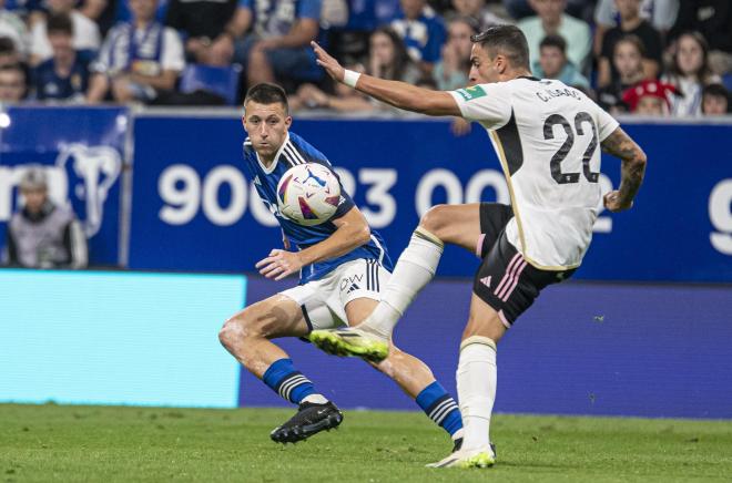 Abel Bretones, en el Oviedo - Albacete (Foto: LALIGA).