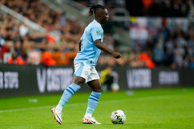 Jérémy Doku, en un partido con el Manchester City (Foto: Cordon Press).