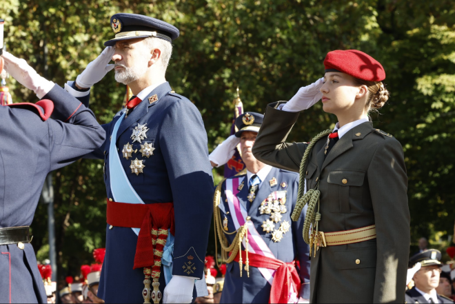 El Rey Felipe VI y la Princesa Leonor durante los actos del 12 de octubre (@CasaReal)