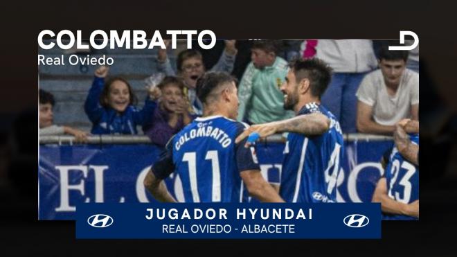 Colombatto, jugador Hyundai del Oviedo - Albacete.