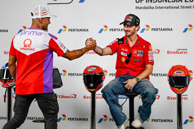Jorge Martín y Pecco Bagnaia, en el GP de Indonesia (Foto: Cordon Press).