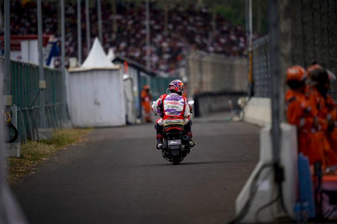 Jorge Martín, tras la caída en el GP de Indonesia (Foto: Pramac Ducati).
