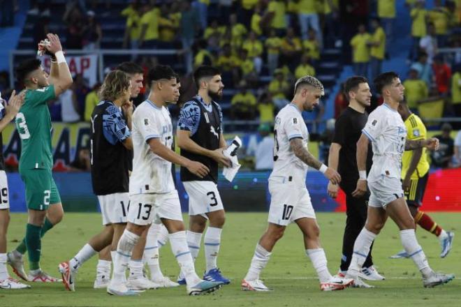 Uruguay tras el duelo ante Colombia. (Fuente: EFE).