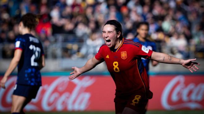 Mariona Caldentey celebra un gol durante el Mundial (Foto: EFE)