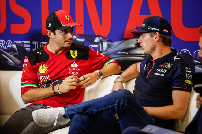Charles Leclerc y Max Verstappen, en el GP Estados Unidos (Foto: Cordon Press).