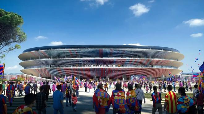 Un modelo del futuro Camp Nou una vez terminen las obras del Espai Barça. Foto: FCB