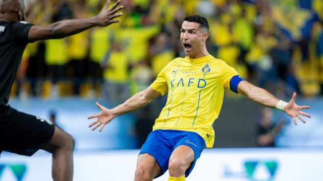 Cristiano Ronaldo celebra un gol con Al-Nassr.