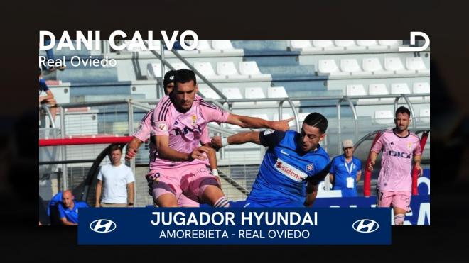 Dani Calvo, jugador Hyundai del Amorebieta - Oviedo.