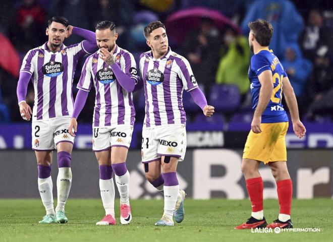 Joni Montiel celebra su gol en el Valladolid - Andorra (Foto: LALIGA).