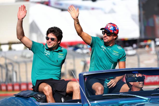 Lance Stroll y Fernando Alonso, en el GP de Las Américas (Cordon Press).