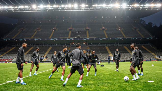Los jugadores del Real Madrid en un entrenamiento en Braga (Foto: RM).