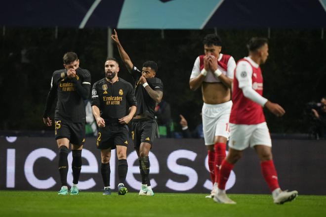 Rodrygo celebra su gol en el Sporting Braga-Real Madrid (Foto: Cordon Press).