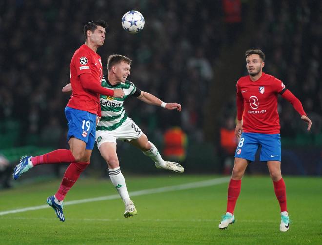 Morata y Saúl, en el Celtic-Atlético (Foto: Cordon Press).