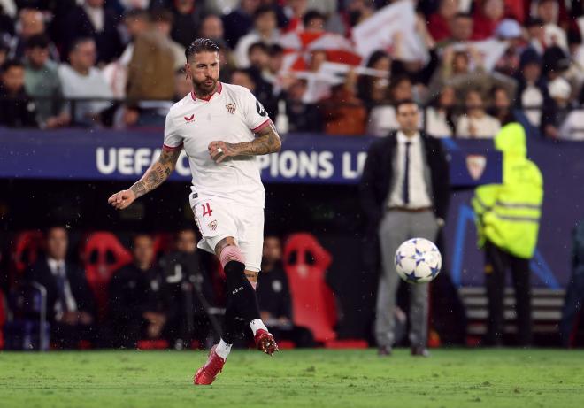 Sergio Ramos en el partido entre Sevilla y Arsenal. (Fuente: Cordon Press)