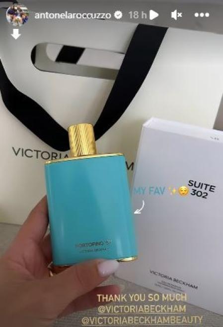 Antonela Roccuzzo agradece en Instagram el regalo de Victoria Beckham (@antonelaroccuzzo)