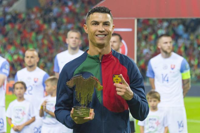Cristiano Ronaldo en su homenaje por los 200 partidos con la selección portuguesa (Cordon Press)