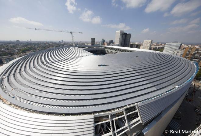 El estadio Santiago Bernabéu, en la fase final de las obras (Foto: RM).