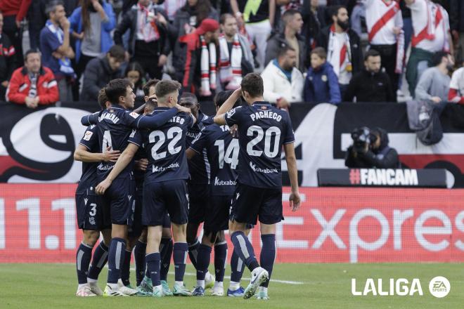 Celebración del gol de Oyarzabal en el Rayo Vallecano - Real Sociedad (Foto: LALIGA).