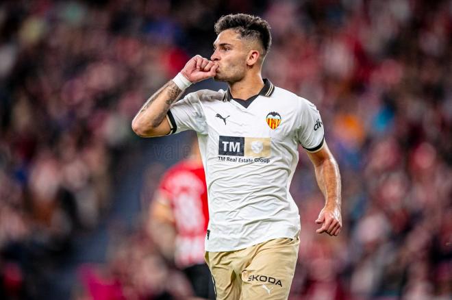 Hugo Duro, en el Athletic Club - Valencia CF (Foto: LALIGA):