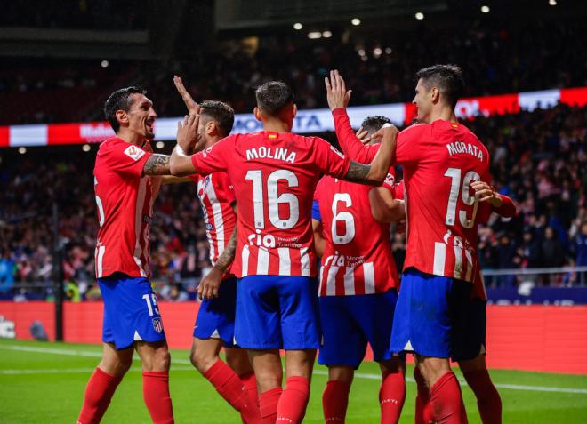 Los jugadores del Atlético celebran un gol ante el Alavés (Foto: ATM).