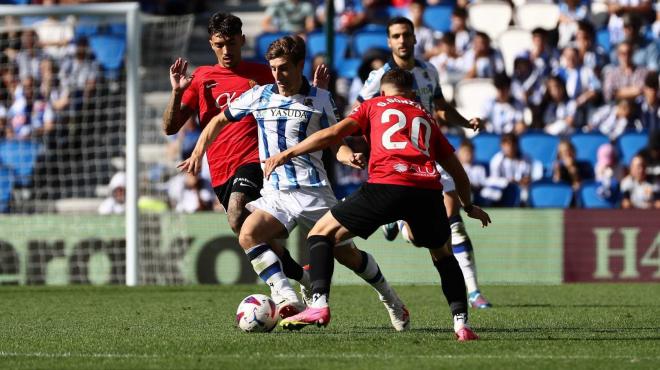 Aihen Muñoz en un lance del Real Sociedad-Mallorca (Foto: LaLiga).