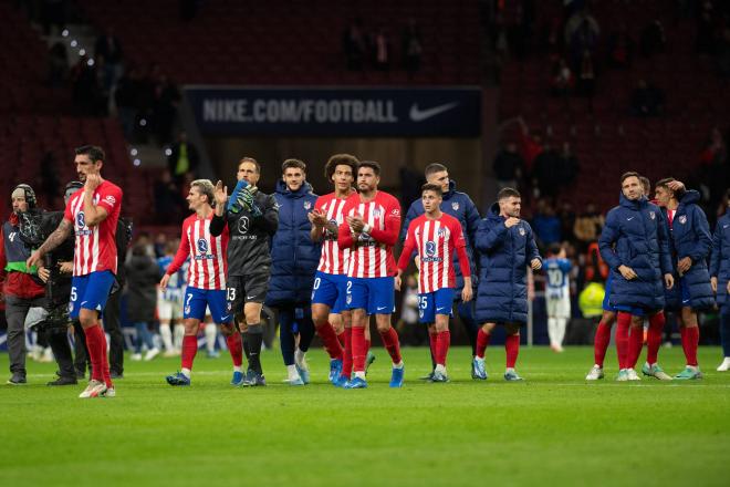 El Atlético de Madrid celebrando la victoria contra el Alavés. Foto: Cordon Press.