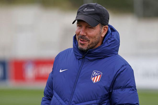 Diego Pablo Simeone, en una sesión del Atlético (Foto: EFE).