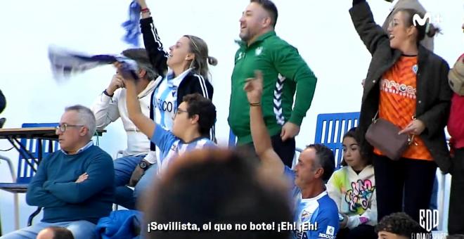 Cánticos contra el Sevilla en el Antequera-Málaga.