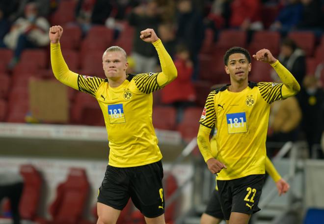 Erling Haaland y Jude Bellingham, en un partido con el Borussia Dortmund (Foto: Cordon Press).