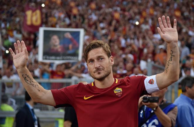 Francesco Totti el día de su retirada en el Estadio Olímpico. (Foto: Cordon Press)