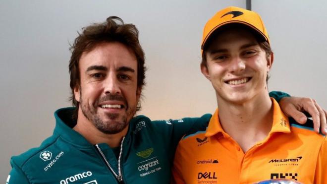 Fernando Alonso y Oscar Piastri, en el GP de Sao Paulo (Foto: Redes Sociales).