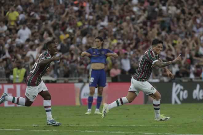 Germán Cano celebrando su gol a Boca Juniors en la final de la Libertadores (Foto: EFE).