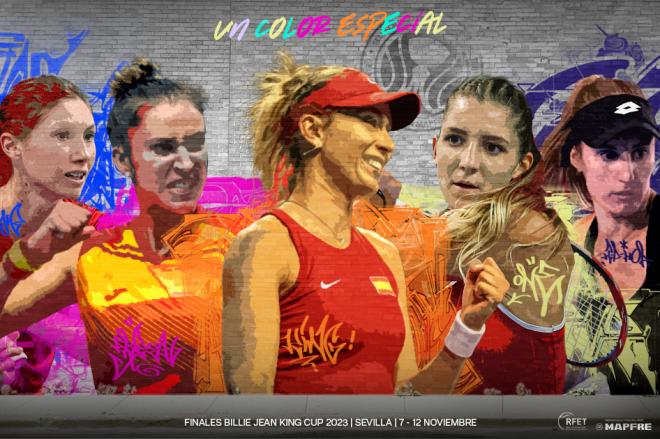 Las 5 tenistas de la selección española que disputarán Billie Jean King Cup. Foto: RFET