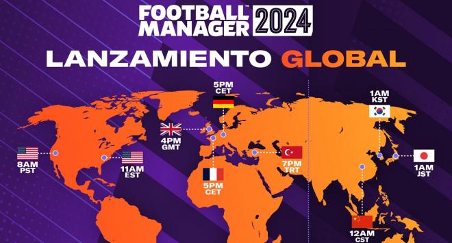 La hora de salida del Football Manager 2024.