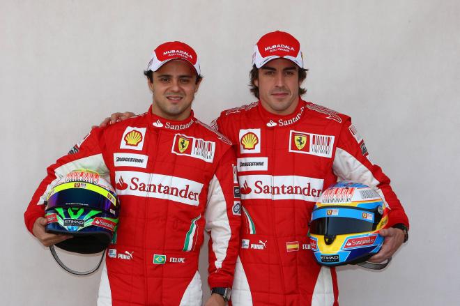 Felipe Massa y Fernando Alonso, en 2010 (Foto: Cordon Press).