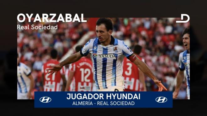 Mikel Oyarzabal fue el Hyundai del Almería-Real Sociedad.