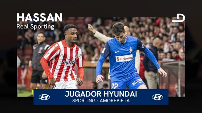 Hassan, jugador Hyundai del Sporting - Amorebieta.