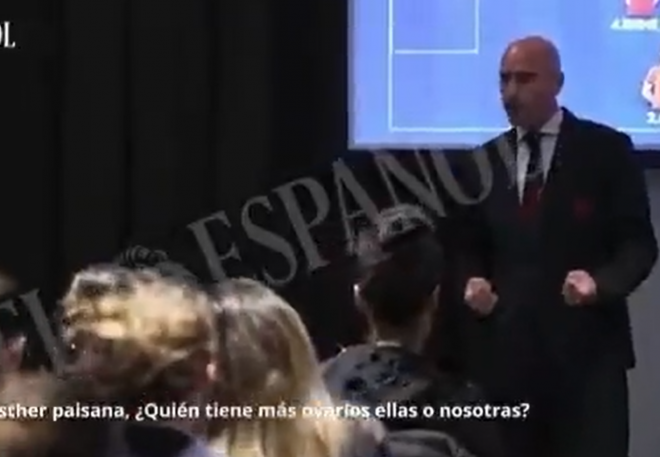 Luis Rubiales, en su discurso a las jugadoras antes de la semifinal del Mundial.