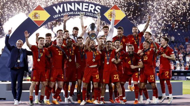 La selección española, ganadora de la Nations League. (Fuente: Cordon Press)