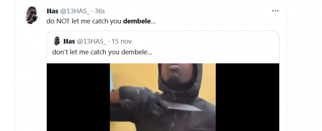 Insultos a Ousmane Dembélé en X. (Twitter)