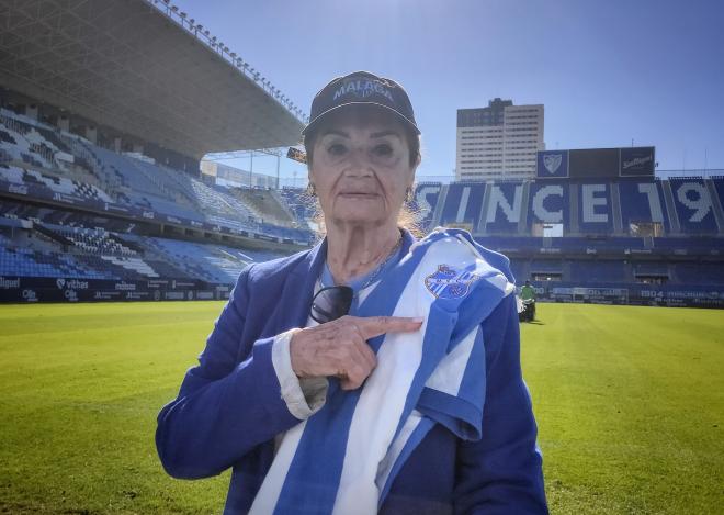 Encarnita Perraut, socia del Málaga desde la temporada 1957/58. (Foto: A. Fuentes)