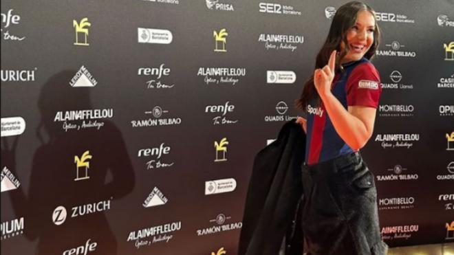 Inés Hernand luce los colores del FC Barcelona en los Premios Ondas 2023 (@ineshernand)