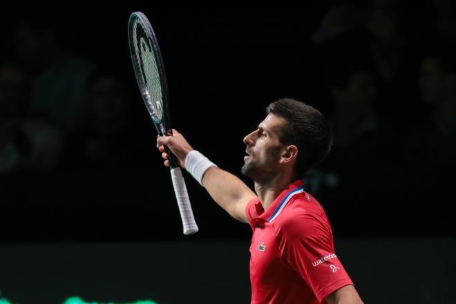 Novak Djokovic celebra la victoria de Serbia sobre Gran Bretaña en la Copa Davis. Foto: Cordon Press
