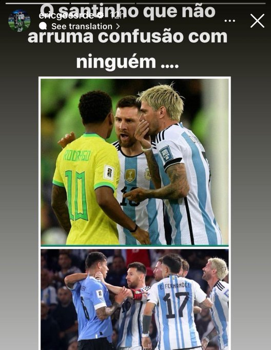Publicación de Eric Goes sobre Messi (Foto: Instagram Eric Goes)