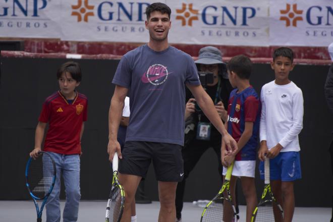 Alcaraz previo al Tennisfest GNP 2023 en México. Foto: Cordon Press