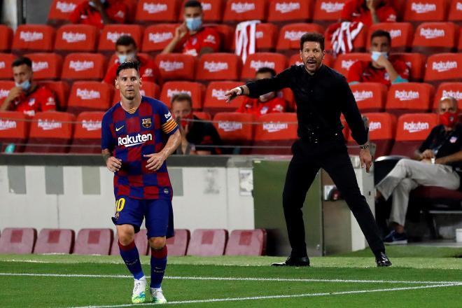 Lionel Messi y Diego Simeone en una foto de archivo. Foto: EFE