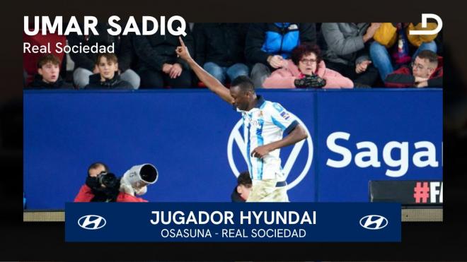 Sadiw Umar, jugador Hyundai del Osasuna-Real Sociedad.