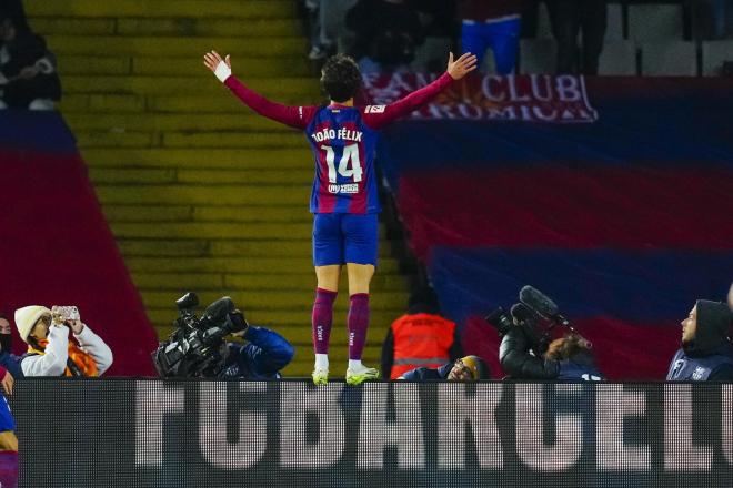 Joao Félix y su celebración en el Barcelona-Atlético (FOTO: EFE).
